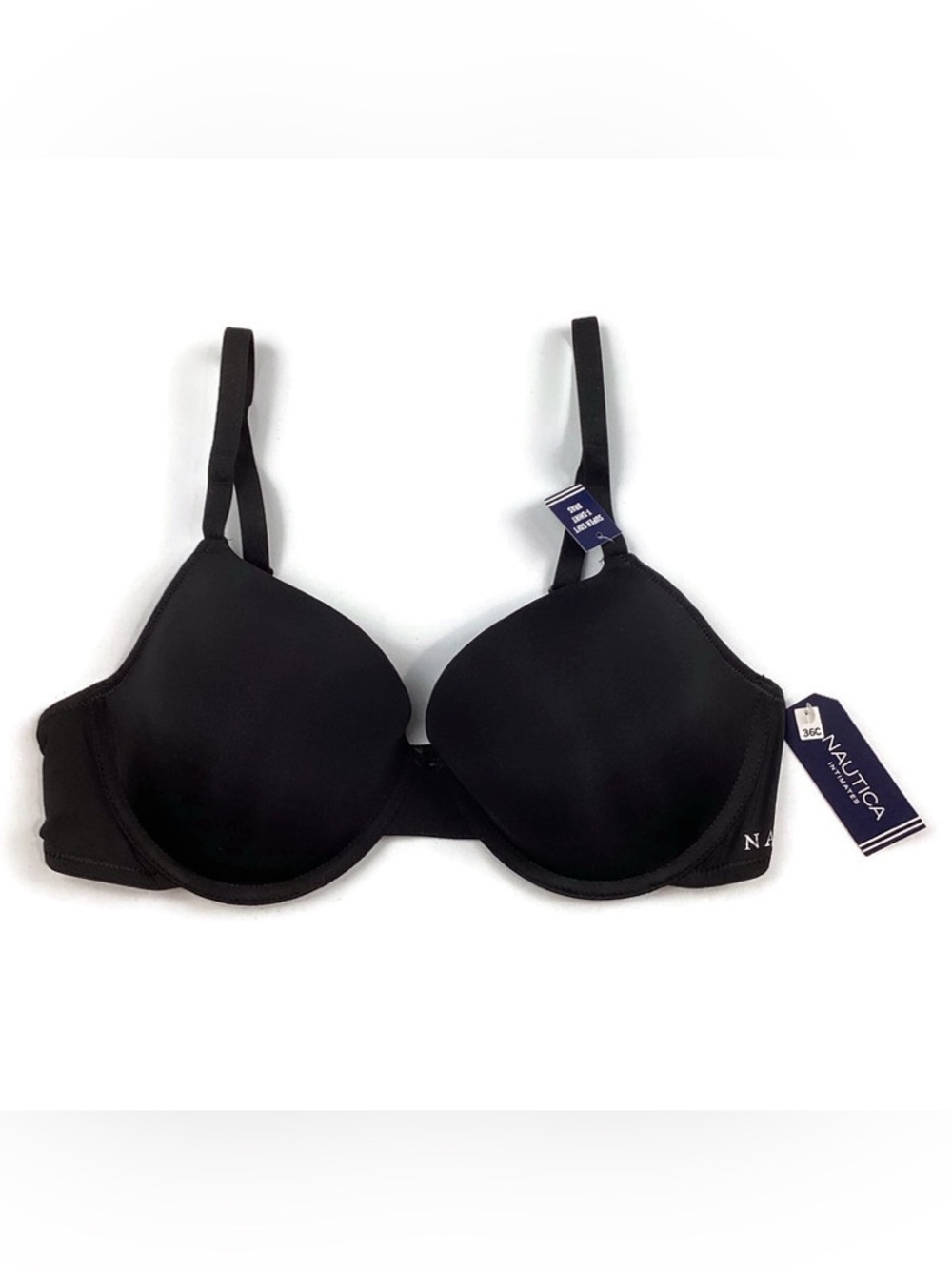 Nautica Black Super Soft T-Shirt Bra 36C NEW! Retail $36